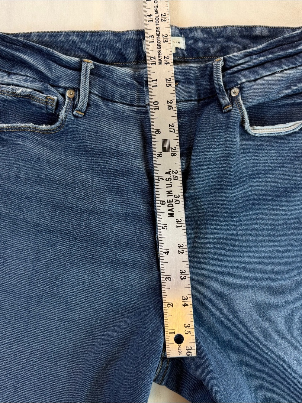 Good American High Waisted Cropped Wide Leg Raw Hem Size 12 - Picture 4 of 6